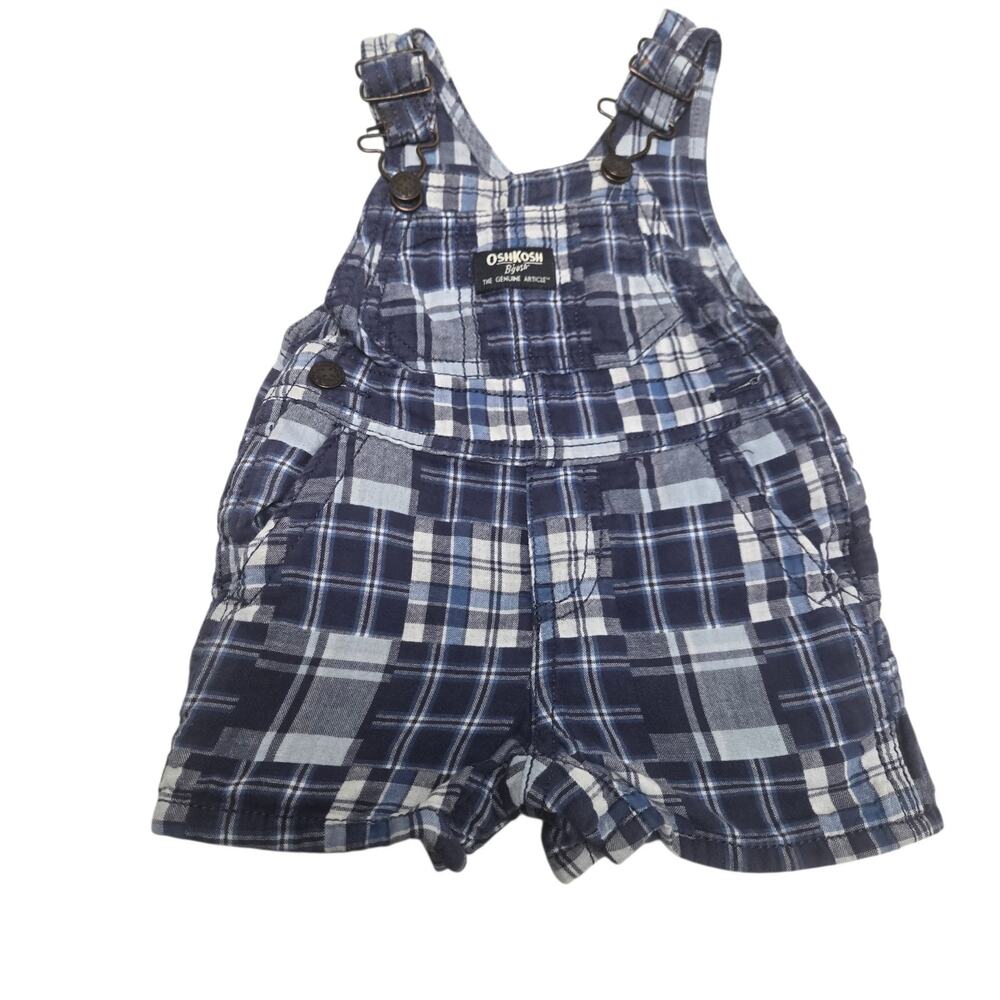 Oshkosh B'gosh Overalls 6 Months Blue Plaid